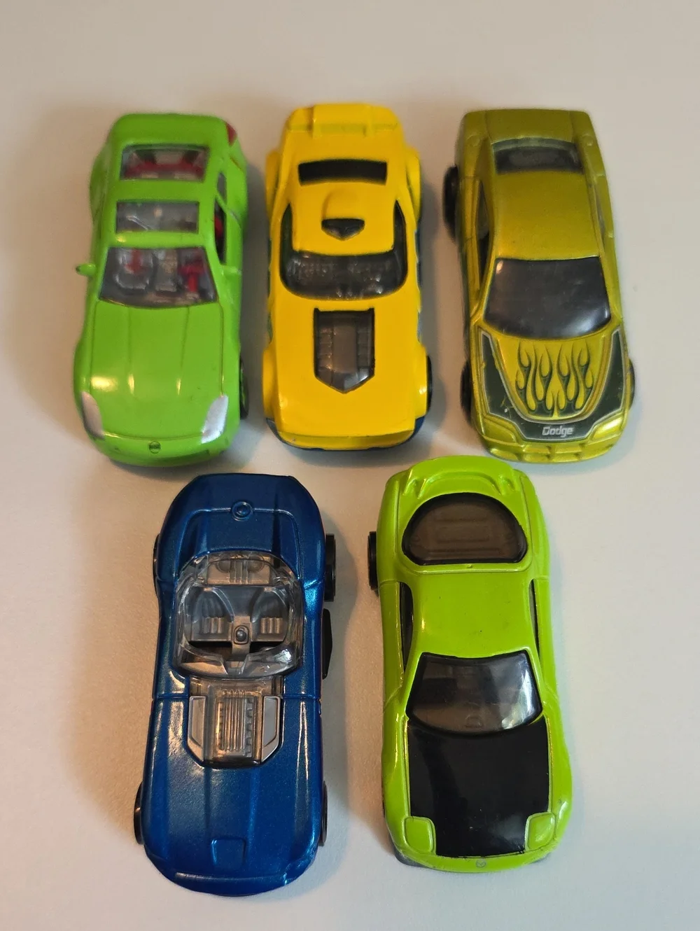 Assorted Hot Wheels Cars - Ford GT, Fast Fish, Mazda RX7, Dodge Charger And More